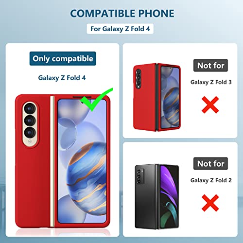 Coque silicone Samsung Z Fold 4 rouge pour usage quotidien