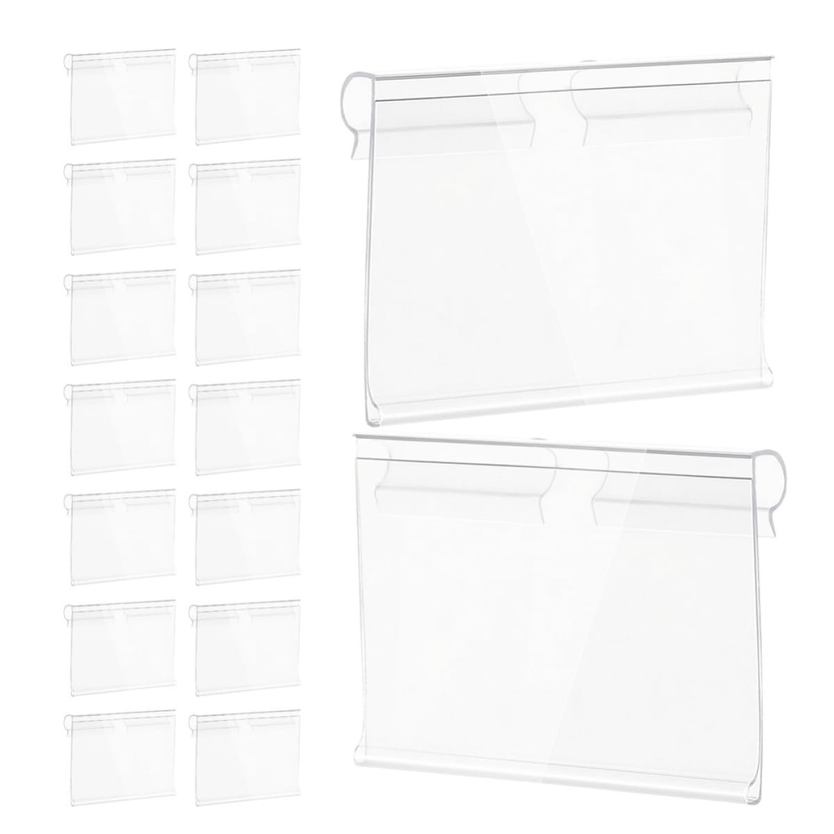 Cabilock 250 Pièces Porte-étiquette Pvc Transparent pour Étagère, Clips