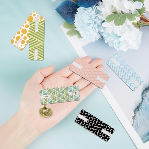 CREATCABIN 6 Packung Halsketten Displaykarten Verwicklungsfreie Schmuck Organizer Karten Halsketten Aufbewahrungskarten Bedruckt Wiederverwendbar Tragbar Für Armbänder Reisen 2.4x6.4cm Minimalismus