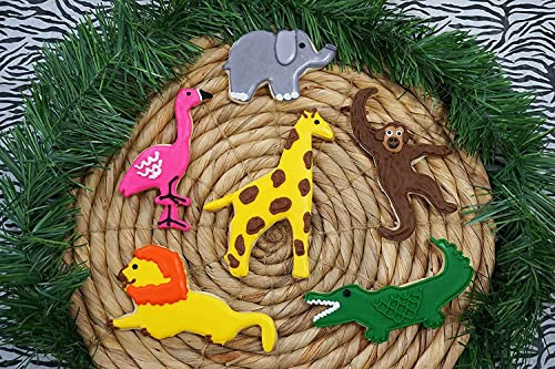 R&M International Safari Animal Cookie Cutters, Lion, Elephant, Monkey, Alligator, Flamingo, Giraffe, 6-Piece Set #TOP3
