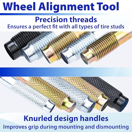 10 PCS Automotive Wheel Alignment Tool, Car Tire Alignment Stud Pin Kit, Steel Alloy Lug Bolts Mounting Tools for Mechanics, Positioning Balancing Tools for Changing Tires on Cars with Lug Bolts