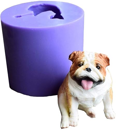 Runloo - Molde de silicona 3D para perro, molde para pastel de chocolate, pastel de bulldog, fondant, jabón