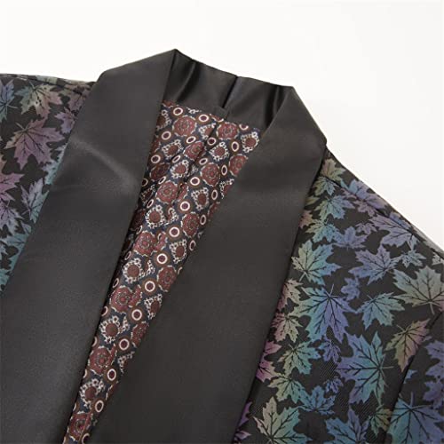 Men's Black and White Matching Suit Wedding Groom Tuxedo Party Performance Dress (Jacket + Trousers)4