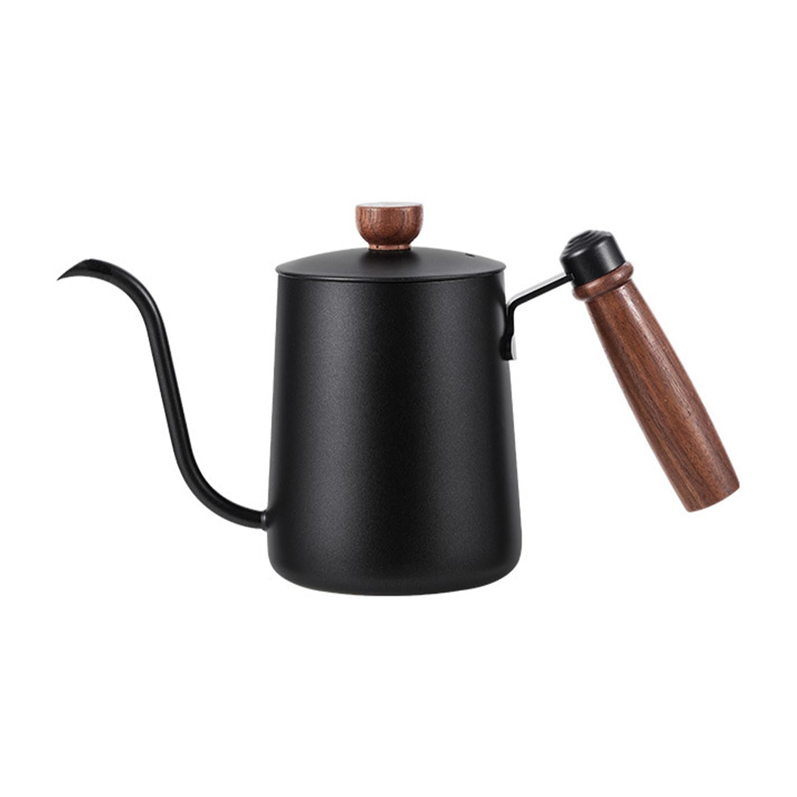 NVOQILIN Wood Handle Stainless Steels Coffee Pouring Over Pots 600ML Long Gooseneck Spout Kettle Ideal for Home Baristas Coffee Dripper