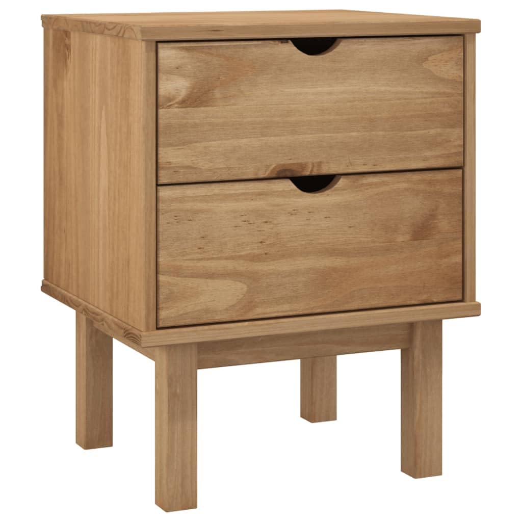 vidaXL Mesita de Noche, Armario Auxiliar de Almacenaje, Mesilla Mesa Decorativa, Cajonera Mueble para Dormitorio, Madera Maciza de Pino