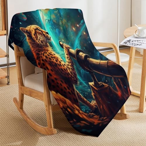 Couverture de chaise léopard en flannel douce et confortable