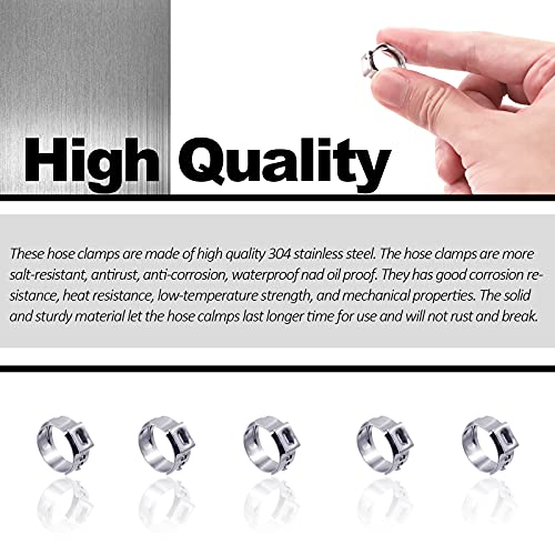 Wokape 50Pcs 15.3-18.5mm Single Ear Hose Clamps - Image 3