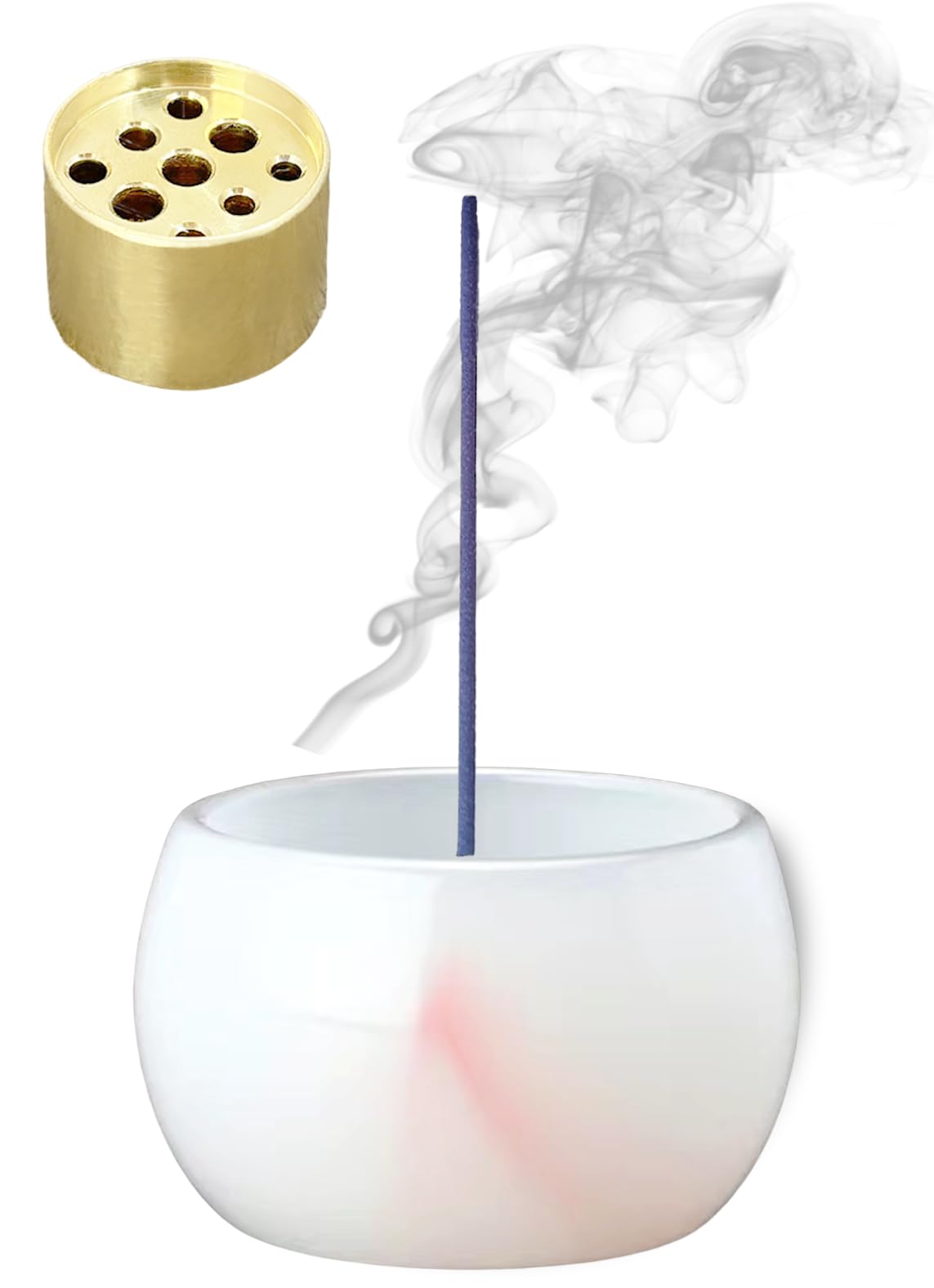 upFRAME Mini Glass Brass Incense Burner Compact Holder Yoga Meditation
