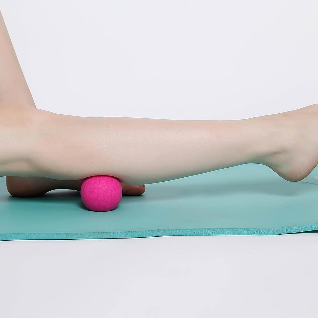 Pack de 2 Pelotas de Masaje, Pelotas de para Puntos Gatillo, Rodillos Musculares Y Pelotas para La Fascia, Fabricadas en TPE Elástico para Au, 3 piezas