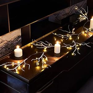 Fudios Christmas Garland Lights Snow Flocked 6FT 48 LED Battery Operated for Winter Decor Lighted Snowy Garland Vine Home Holiday Party Mantle Indoor Outdoor Use