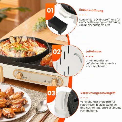 Elektrischer Hot Pot Mit Grill, 2 In 1-Elektrogrill-Hot Pot,Topfkocher – Bild 4