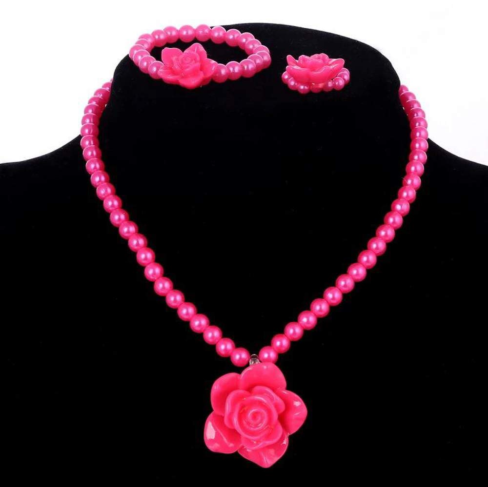 Pearl Pendant Necklace Bracelet Ring Set (10085s)