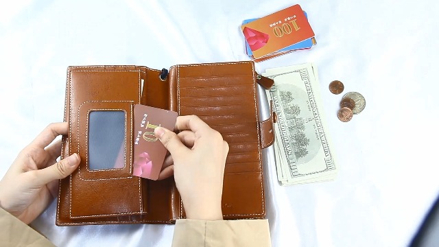 Amazon.com: FT FUNTOR Women's Big Fat RFID Blocking Wallet Leather
