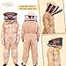 OZ ARMOUR Khaki 3 Layer Ventilated Professional Beekeeping Suit For Men & Women, Air Mesh with Fencing Veil & Round Brim Hat, Suitable for Beginners, Commercial Beekeepers & Gardeners (2XL)