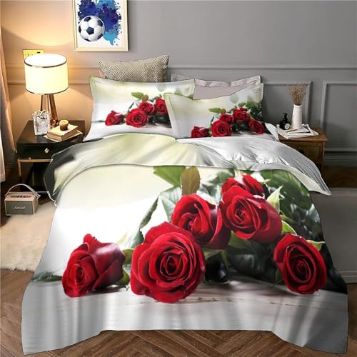 Composition florale romantique en parure de lit single, cadeau idéal couples - 6