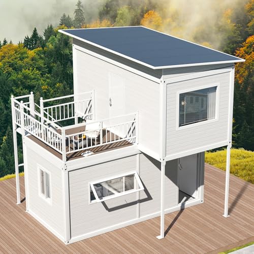 Two-Story Tiny House: Modern Prefabricated Flat-Pack Home with Expandable Plastic Design, Portable Modular Dwelling for Hotel, Office (Model 6) - Image 4