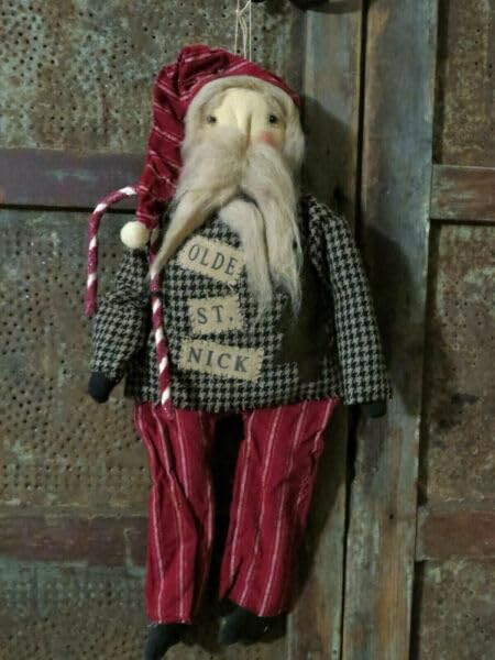 Grubby-Primitive-Old-World-Santa-Claus-Doll-Tea-Stained-St-Nick-w-Candy-Cane-for-Holiday-Kitchen-Farhouse-Home-Decor Grubby Primitive Old World Santa Claus Doll Tea Stained St Nick w Candy Cane for Holiday Kitchen Farhouse Home Decor