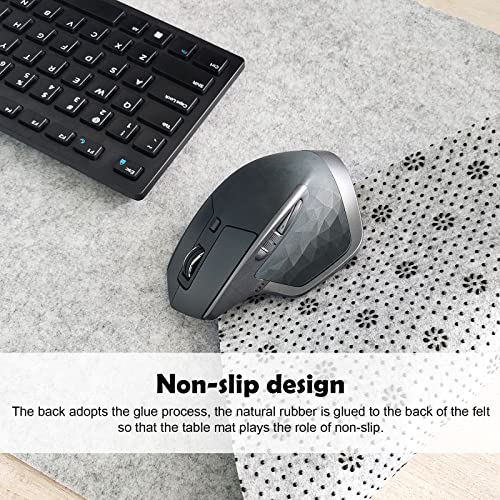 Image of DAWNTREES Extra Large Felt Desk Mat,55''x23.6'' Non-Slip Desktop Protector