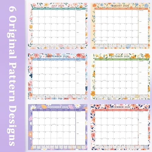 Image of Ospelelf Desk Calendar 2026-2027 Large 22 inchx17 inch Monthly Family Planner Pad with Protective Cover 18 Months Use July 2026 to December 2027 Ditsy Floral