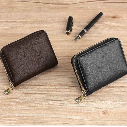 9Slots RFIDS Blocking Credit Card Wallet Pu Leather Card Cases Holder Zippers Buniess Organizers Accordion Wallet Buniess Organizer (Red)3