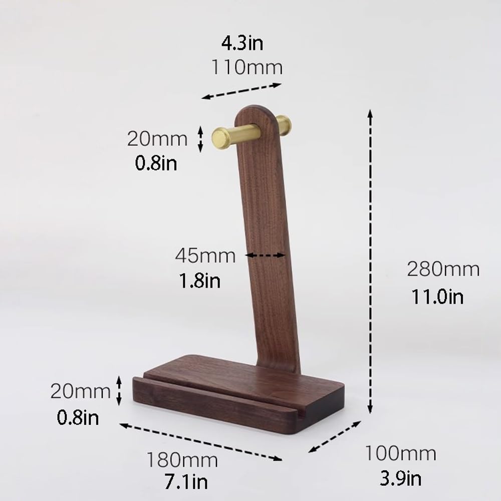 Supporto for Cuffie da scrivania - Supporto for Cuffie da scrivania in Legno massello - Supporto for Cuffie da Gioco, Supporto da scrivania for Cuffie Resistente in Legno
