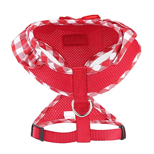 SuperBuddy Hundegeschirr, weiches Netzgewebe, super atmungsaktiv, leicht, für Welpen, Hunde, Spaziergänge im Freien, Rot, Größe L