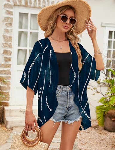 Image of Chunoy Women Short Sleeve Chiffon Kimono Beach Swimsuit Cover Up