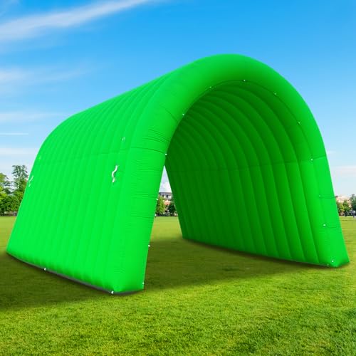 Image of OZIS 16Ft Inflatable Tunnel Entrance Sports with Installed Blower Inflatable Football Tunnel Tent Entryway for Business Advertising Event Exhibition Promotion(Green,16x10x10Ft)