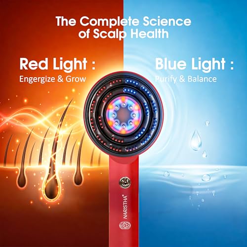 Image of NARISTHA Multi-Functional Smart Electric Hair Comb | Scalp Massager with RGB Light Therapy | Oil Applicator Comb | Rechargeable Waterproof Hair Care Device