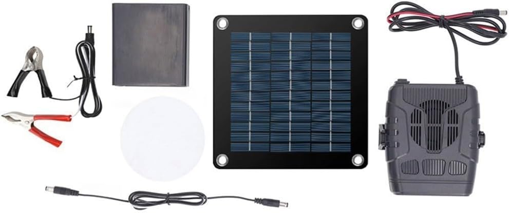 Compact Solar Heater for Chicken Dog House Greenhouse Without Battery Monocrystalline Silicon PET Frame (20W heating fan)