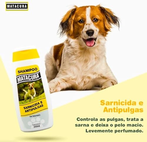 Kit Sarnicida Matacura - Shampoo 200ml + Condicionador 200ml + Sabonete 80g - Suave - Cachorros - Ki