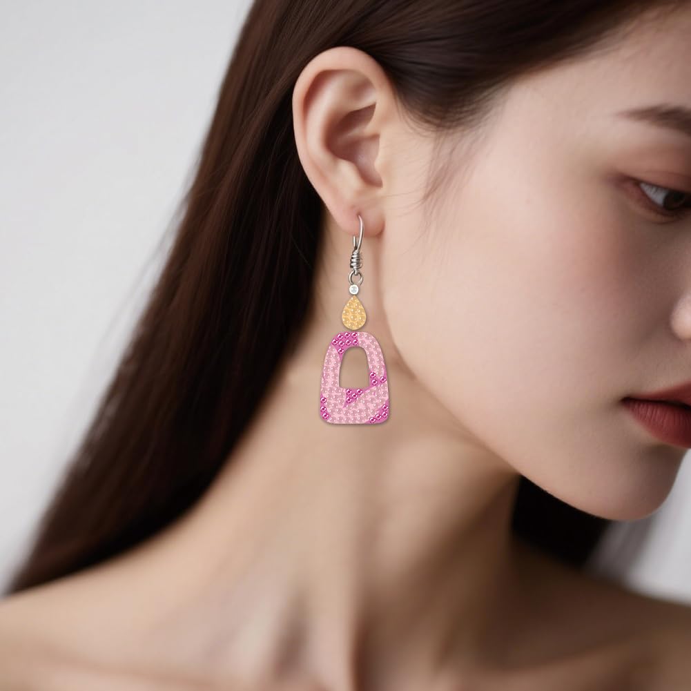 beinkmake 12 Paar Boho-Pflanzen-Diamant-Ohrringe, 5D-Ohrring-Bastelset, Blattblumen-Schmuck, DIY-Diamantkunst-Ohrring-Set für Erwachsene, Kunsthandwerk, einzigartige handgefertigte Geschenke