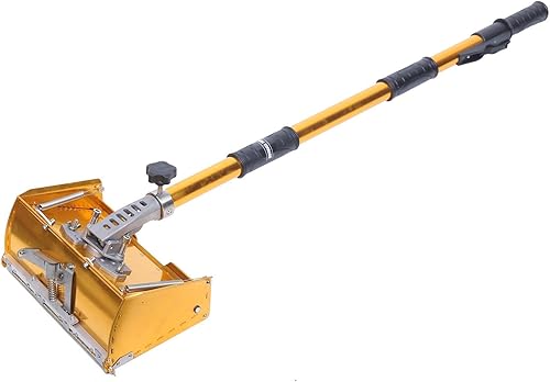 Caja de acabado plano de paneles de yeso de 9.8 '' con mango de 40 ''-63.8 '' 120 ° ajustable de alta capacidad de acabado caja de acabado