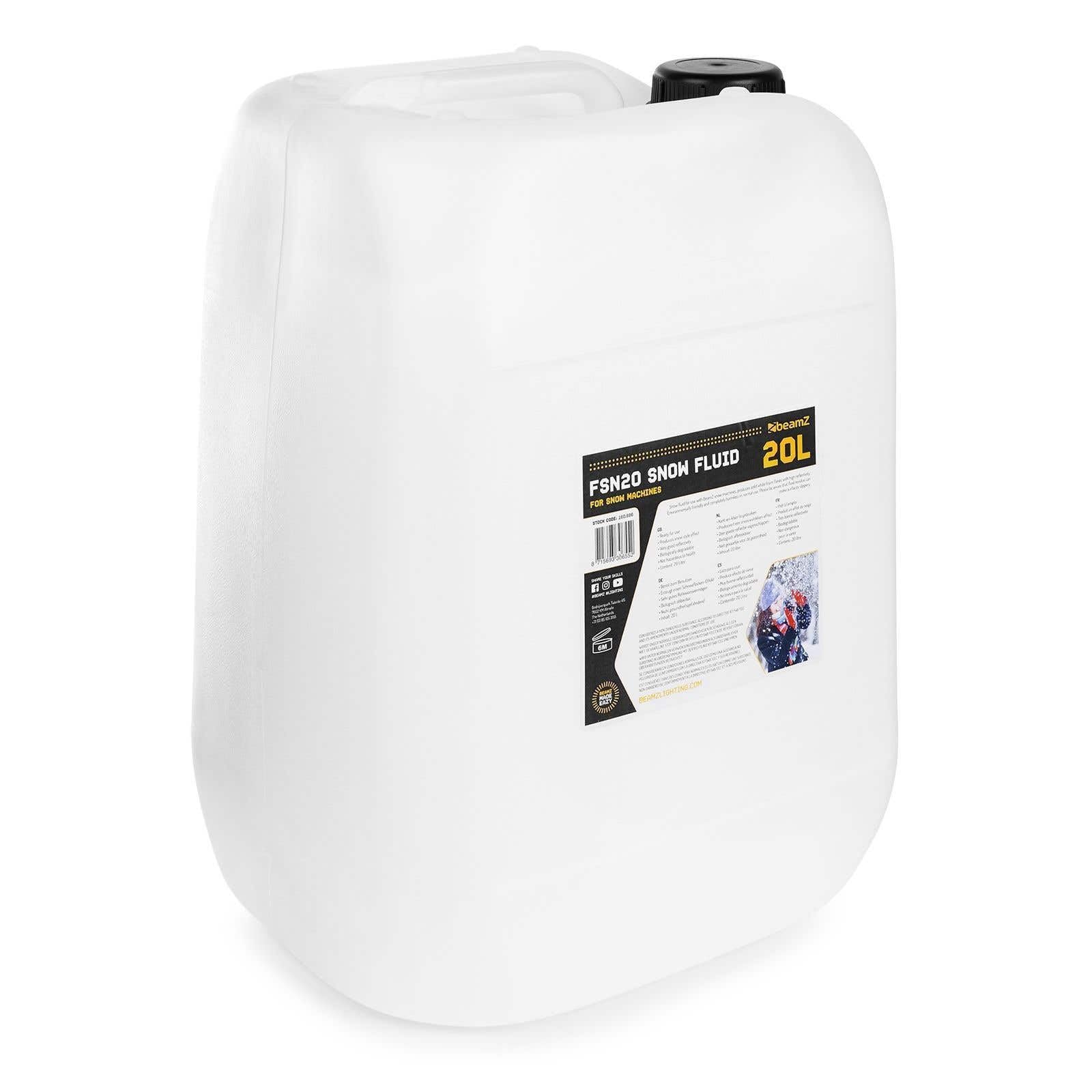 BeamZ FSN20 Liquide pour Machine à Neige 20 litres, Haute Performance, ne Laisse Pas de Résidus, Made in Europe