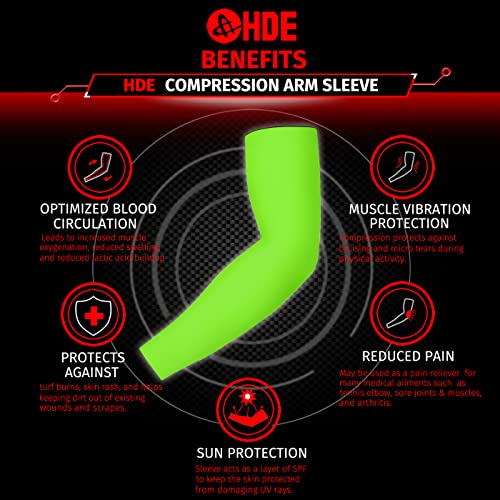 HDE Arm Sleeves for Men Women, Compression Sleeve Arm UV Protection Basketball Baseball Football (Pair)4