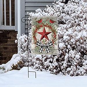 Briarwood Lane Berry Wreath Barnstar Winter Garden Flag Birds Checkered 12.5" x 18" Briarwood Lane Berry Wreath Barnstar Winter Garden Flag Birds Checkered 125 x 18
