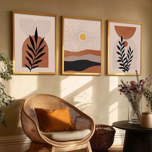Image of Kalit Kala Decor Boho Painting Wall Art Home Decoration Paintings With Frame For Living Room Bed Room Hotel Wall Decor Digital Reprint Set of 3 (19X25 inch)