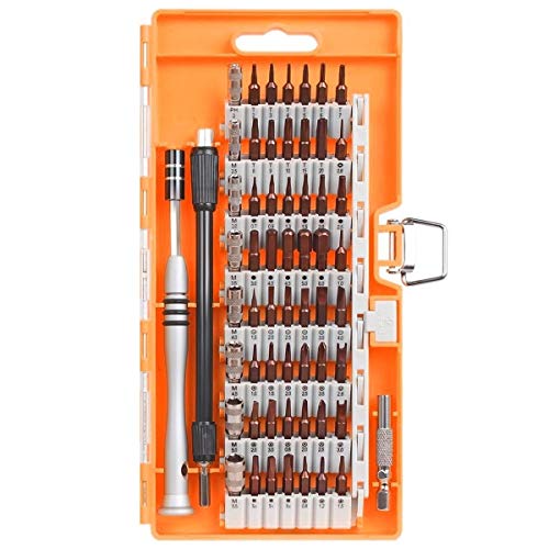 Emoly 60 in 1 Screwdriver Set, Precision Professional Repair Tool Kit, Magnetic Driver Kit with Flexible Shaft, Extension Rod for Mobile Phone, Smartphone, Game Console, Tablet, PC, Orange