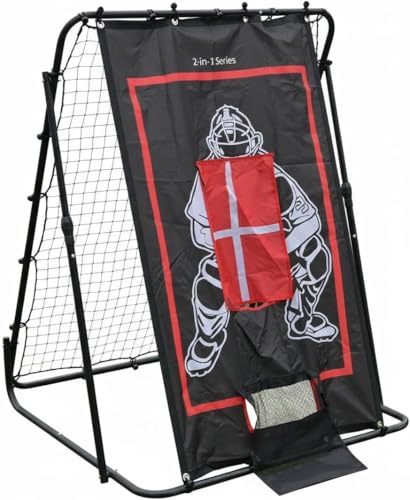 Filet de rebond de baseball 2 en 1 avec angle réglable pour softball et football