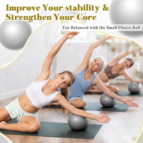 Image of Sotiff 20 Pcs 9 Inch Pilates Ball Bulk Exercise Pilates Ball Mini Yoga Balls Therapy Core for Stability Barre Training Stretching Physical Posture Training Gym Workout with Inflation Tube