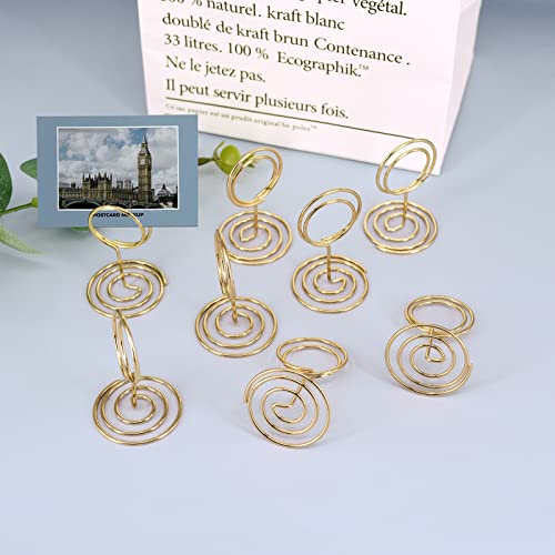 10Pcs Gold Table Number Holders 2 inch Mini Place Card Holder Table Number Stands Memo Holder Stand Photo Clip Holder Stand Table Top Photo Holders Metal Card Table Holder for Wedding Party Restaurant - Image 4