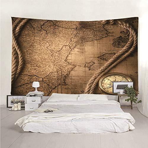 Tapiz de pared KnSam con acabado textil premium de mapa antiguo 7