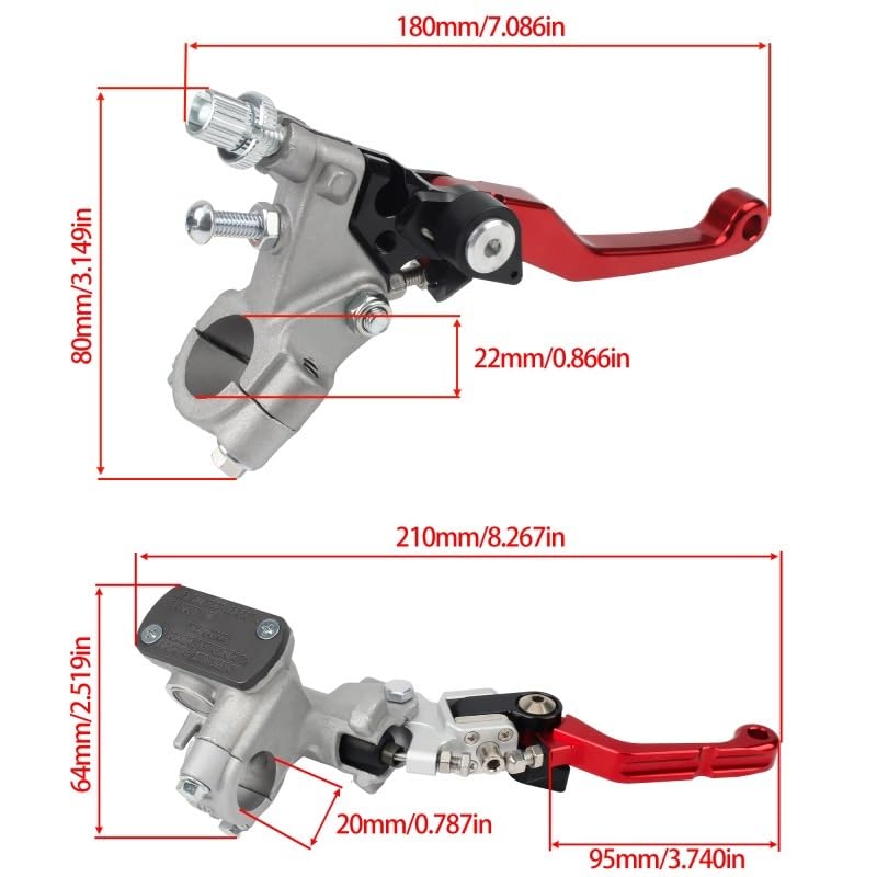 Levier d'embrayage hydraulique moto 22mm à pression constante