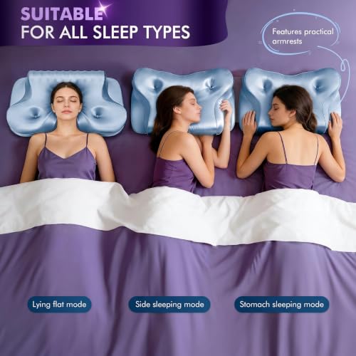 Dayme Orthopedic Memory Foam Pillows Cooling Cervical Neck Pillow Blue - image 2