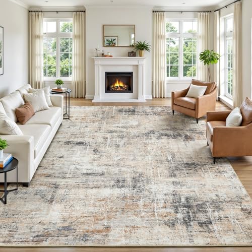 Lofus Gold Abstract Area Rug