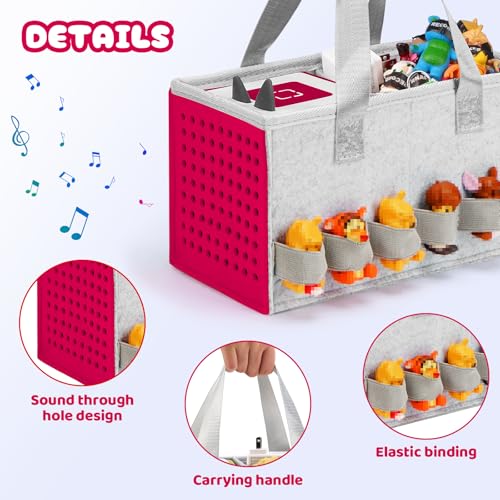 Image of Carrying Case for Toniebox Travel Bag for Tonies Starter Set & Audio Player Felt Cloth Portable Bags for Toniebox 2 Kids Travel Toy Organizer Tote Bags Handbag