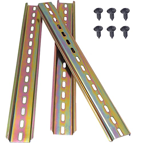Taiss 3 pièces Rail DIN rail de montage Pour Armoire de Distribution Armoire de Commande,Largeur 35 mm, Hauteur 7.5 mm,Longueur 300 mm/12