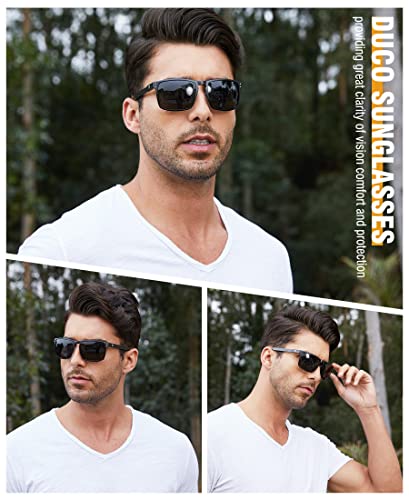 DUCO Sunglasses men Polarized Retro Square Sunglasses for men UV Protection Sports Sun Glasses for Golfing Running 82082