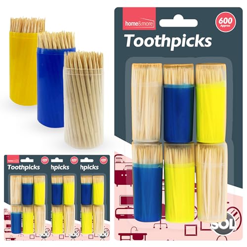 2400pk Cocktail Sticks for Food | 12 x 100pk Toothpicks Wooden | Tooth Picks Sticks Wood for Fruits, BBQ Parties | Toothpick for Dental Hygiene | Home & Commercial Use Tooth Pick | Wooden Toothpicks