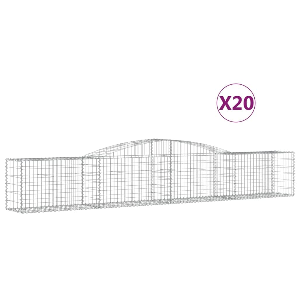celosias Madera,celosias,Jardinera,Cestas de gaviones 20 uds Forma de Arco Hierro 400x50x60/80 cmIdeal para Jardines, Salones Donde se necesite